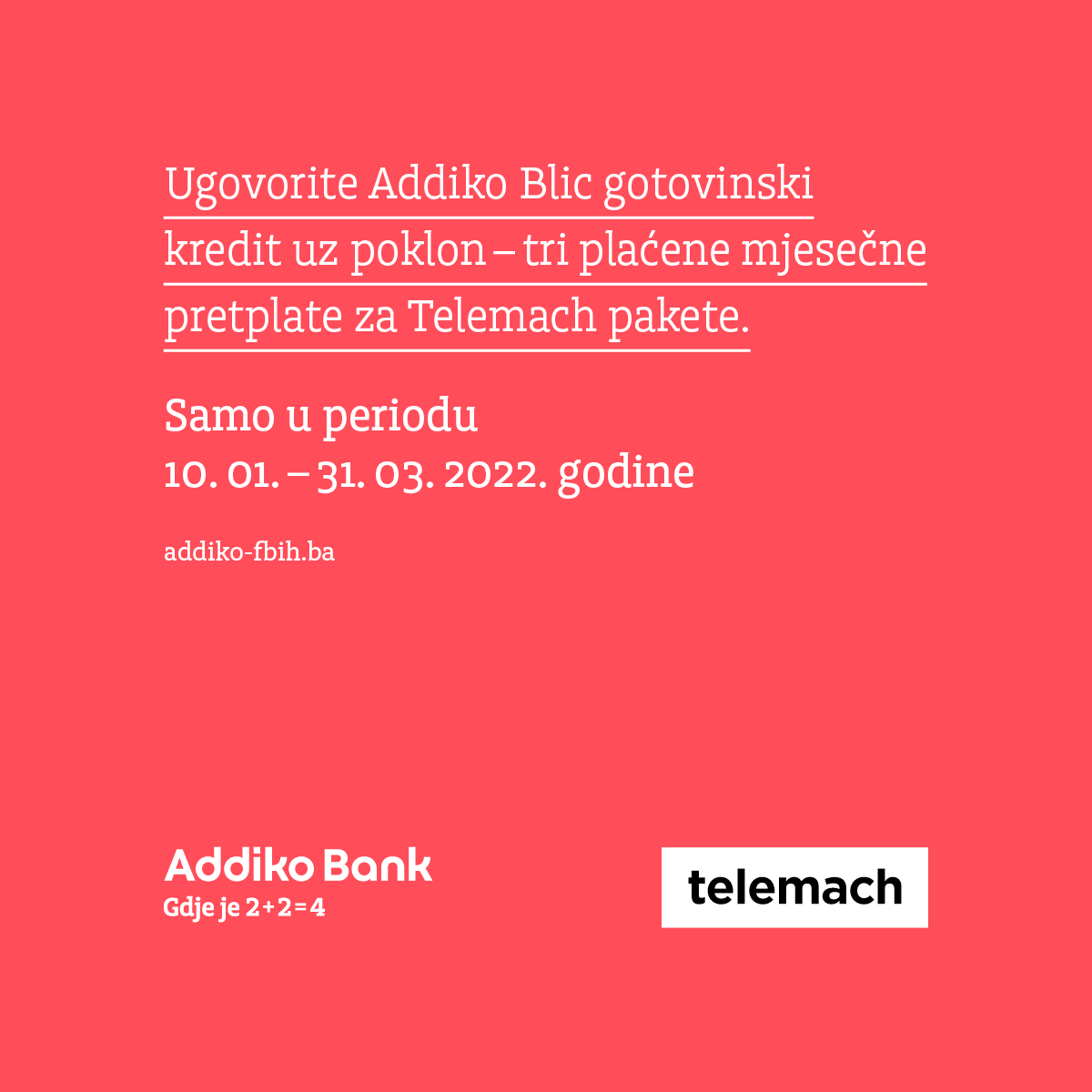 Addiko Bank Sarajevo Telemach Posebna Ponuda Addiko Bank Sarajevo Telemach Posebna Ponuda